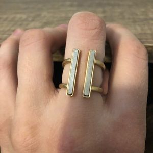 Silver and gold tone ring